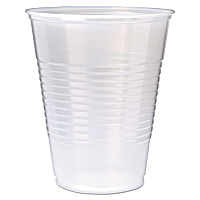 RK Ribbed Cold Drink Cups, 12 oz, Plastic, Translucent, 50/Sleeve, 20 Sleeves/Carton (RK12)