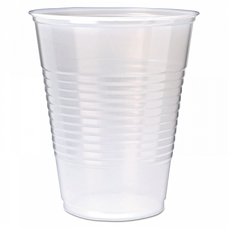 RK Ribbed Cold Drink Cups, 12 oz, Plastic, Translucent, 50/Sleeve, 20 Sleeves/Carton (RK12)