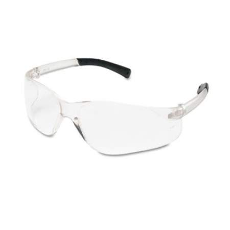 MCR Safety BearKat Safety Glasses, Wraparound, Black Frame/Clear Lens, 12/Box (BK110BX)