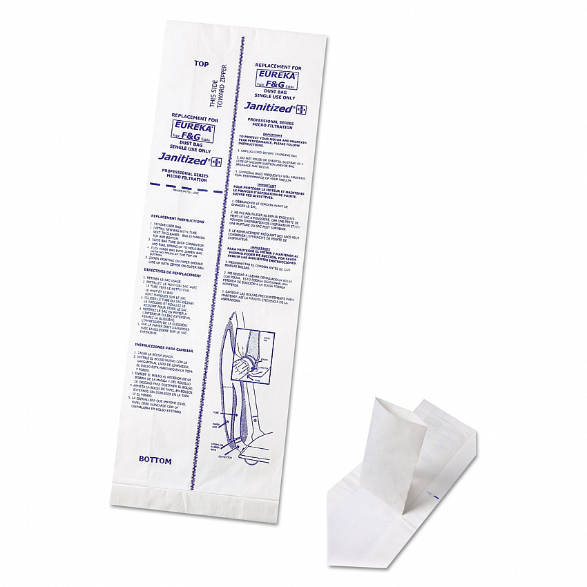 Vacuum Filter Bags Designed to Fit Eureka F and G, 100/Carton (JANEUFG10)