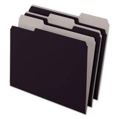 Pendaflex Interior File Folders, 1/3-Cut Tabs, Letter Size, Black/Gray, 100/Box (421013BLA)
