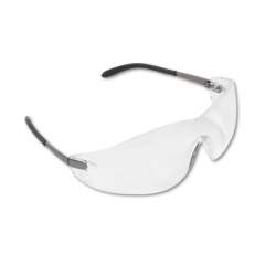 MCR Safety Blackjack Wraparound Safety Glasses, Chrome Plastic Frame, Clear Lens (S2110)