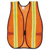 MCR Safety Orange Safety Vest, 2 in. Reflective Strips, Polyester, Side Straps, One Size (V201R)
