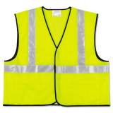 MCR Safety Class 2 Safety Vest, Fluorescent Lime w/Silver Stripe, Polyester, 2X-Large (VCL2SLXL2)