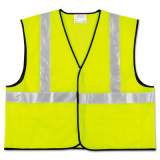 MCR Safety Class 2 Safety Vest, Fluorescent Lime w/Silver Stripe, Polyester, X-Large (VCL2SLXL)