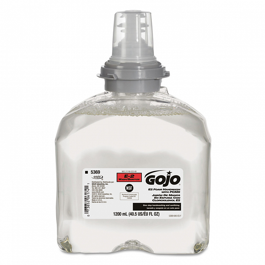 E2 Foam Handwash with PCMX Refill for TFX Dispensers, Fragrance-Free, 1,200 mL, 2/Carton (536902)