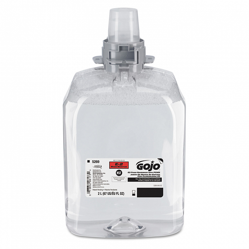 E2 Foam Handwash Refill with PCMX for FMX-20 Dispensers, Fragrance-Free, 2,000 mL, 2/Carton (526902)