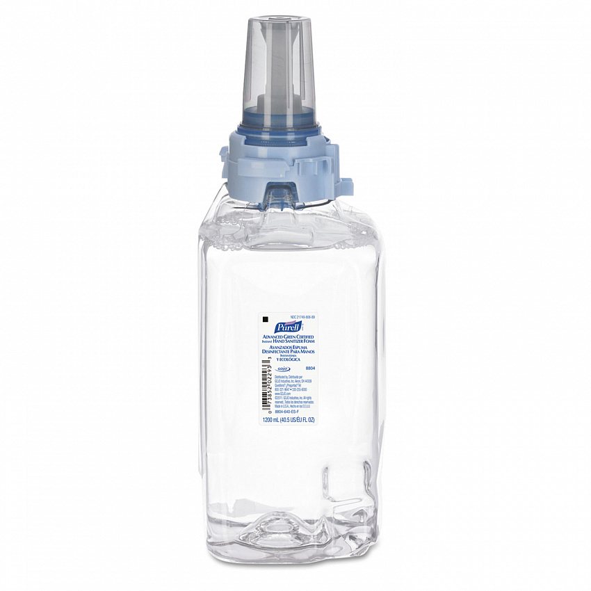 Advanced Hand Sanitizer Green Certified Foam Refill, For ADX-12 Dispensers, 1,200 mL, Fragrance-Free, 3/Carton (880403CT)