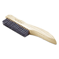 7920002691259, SKILCRAFT Stainless Steel Brush, Stainless Steel Bristles, 10.5" Brush, 10.5" Tan Plastic Handle (2691259)