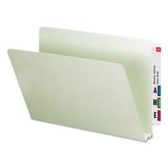 Smead Extra-Heavy Recycled Pressboard End Tab Folders, Straight Tab, 2" Expansion, Legal Size, Gray-Green, 25/Box (29210)