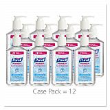 Advanced Hand Sanitizer Refreshing Gel, 12 oz Pump Bottle, Clean Scent, 12/Carton (365912CT)