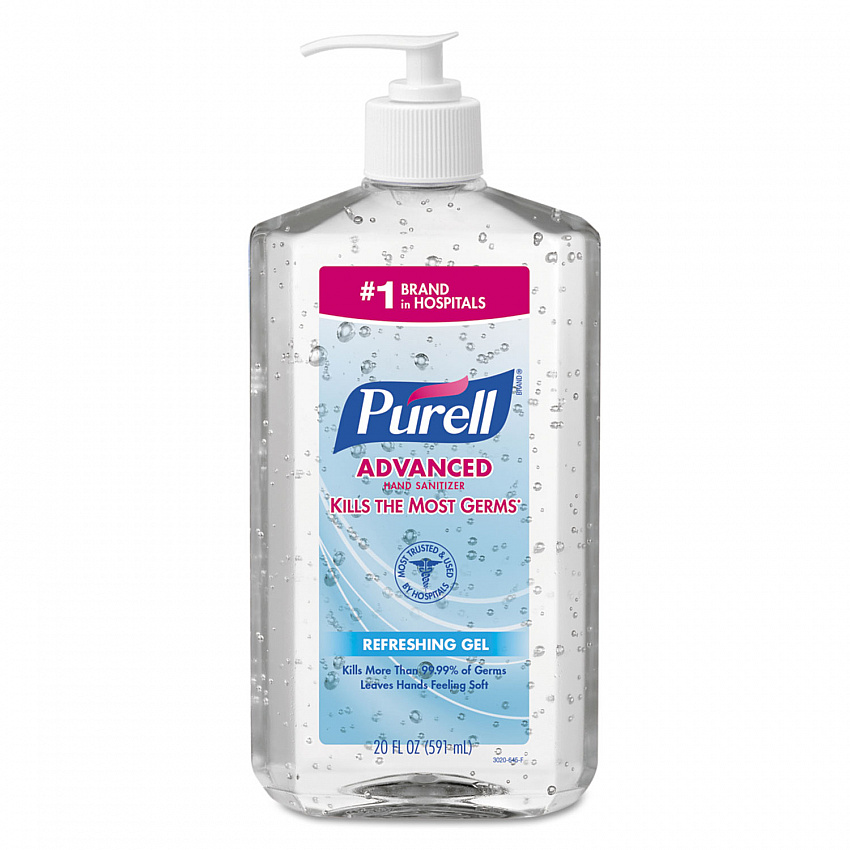 Advanced Hand Sanitizer Refreshing Gel, 20 oz Pump Bottle, Clean Scent, 12/Carton (302312)