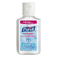 Advanced Hand Sanitizer Refreshing Gel, 2 oz, Flip-Cap Bottle, Clean Scent, 24/Carton (960524)