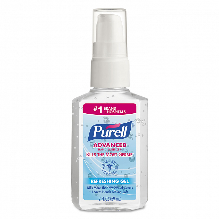 Advanced Hand Sanitizer Refreshing Gel, 2 oz Pump Bottle, Refreshing Scent, 24/Carton (960624)