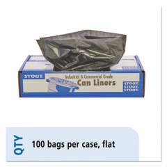 Stout by Envision Total Recycled Content Plastic Trash Bags, 30 gal, 1.3 mil, 30" x 39", Brown/Black, 100/Carton (T3039B13)