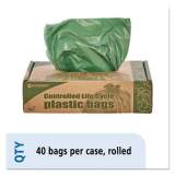 Stout by Envision Controlled Life-Cycle Plastic Trash Bags, 33 gal, 1.1 mil, 33" x 40", Green, 40/Box (G3340E11)