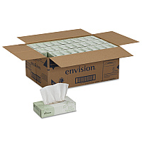 Envision White Facial Tissue, 2-Ply, White, 100 Sheets/Box, 30 Boxes/Carton (47410)