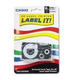 Casio Tape Cassette for KL Label Makers, 0.75" x 26 ft, Black on White (XR18WES)
