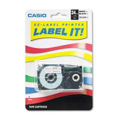Casio Tape Cassette for KL8000/KL8100/KL8200 Label Makers, 1" x 26 ft, Black on White (XR24WE)