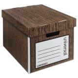 Universal Heavy-Duty Easy Assembly Storage Box, Letter/Legal Files, Woodgrain, 12/Carton (65521)