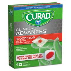 Curad Bloodstop Sterile Hemostat Gauze Pad, 1 x 1, 10/Box (CUR0055)