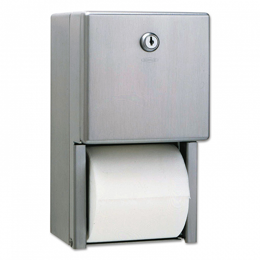 Stainless Steel Two-Roll Tissue Dispenser, 6.06 x 5.94 x 11, Stainless Steel (2888)