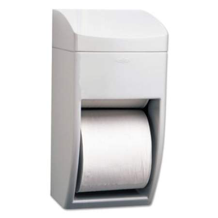 Bobrick Matrix Series Two-Roll Tissue Dispenser, 6 1/4w x 6 7/8d x 13 1/2h, Gray (5288)