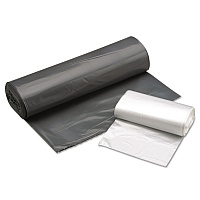 8105015171358, SKILCRAFT High Density Coreless Roll Can Liners, 57 gal, 25.4 mic, 36" x 58", Gray, Perforated Roll, 100/Box (5171358)