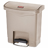 Streamline Resin Step-On Container, End Step Style, 4 gal, Resin, Beige (1883455)