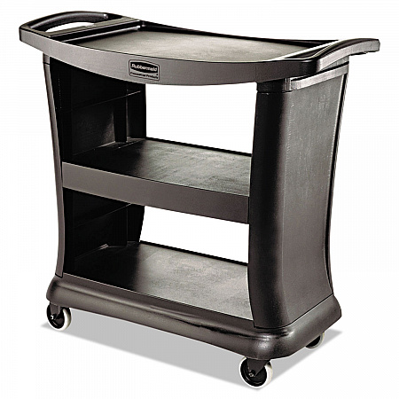 Executive Service Cart, Plastic, 3 Shelves, 300 lb Capacity, 20.33