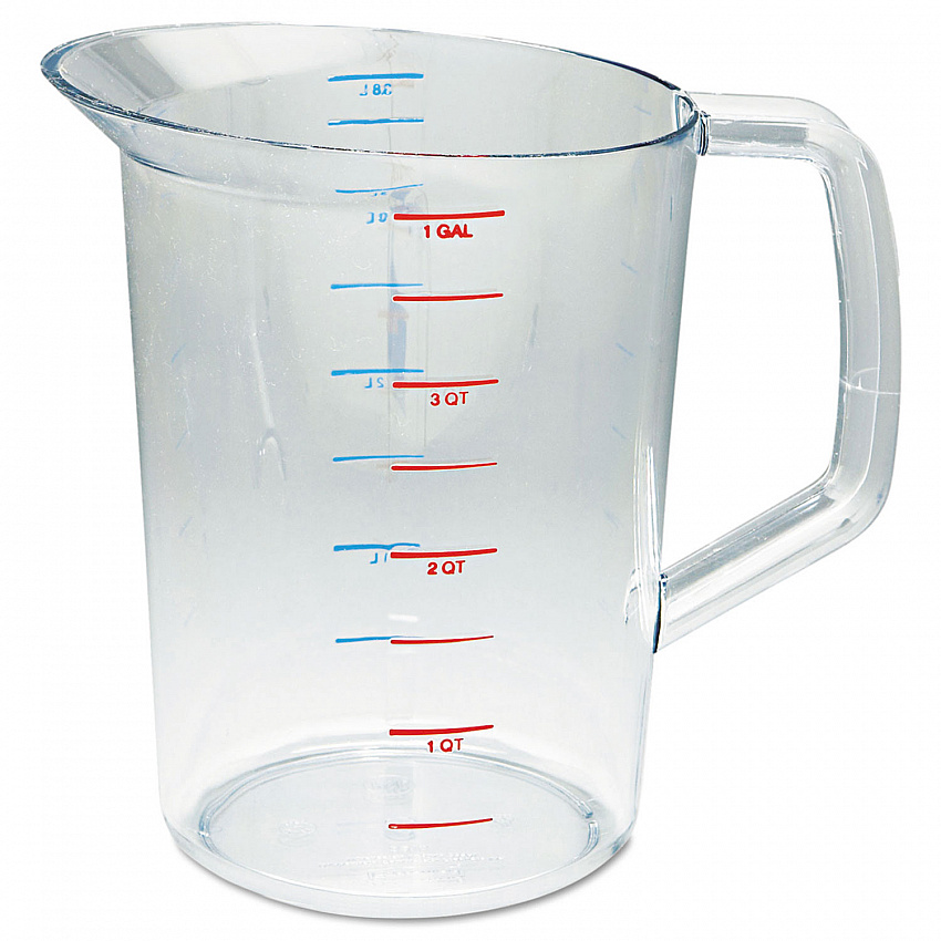 Bouncer Measuring Cup, 4 qt, Plastic, Clear (3218CLE)