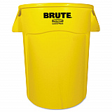 Vented Round Brute Container, 44 gal, Plastic, Yellow (264360YEL)