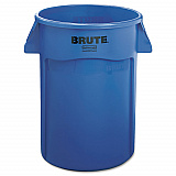 Vented Round Brute Container, 44 gal, Plastic, Blue (264360BE)