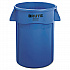 Vented Round Brute Container, 44 gal, Plastic, Blue (264360BE)