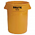 Vented Round Brute Container, 32 gal, Plastic, Yellow (2632YEL)
