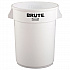Vented Round Brute Container, 32 gal, Plastic, White (2632WHI)