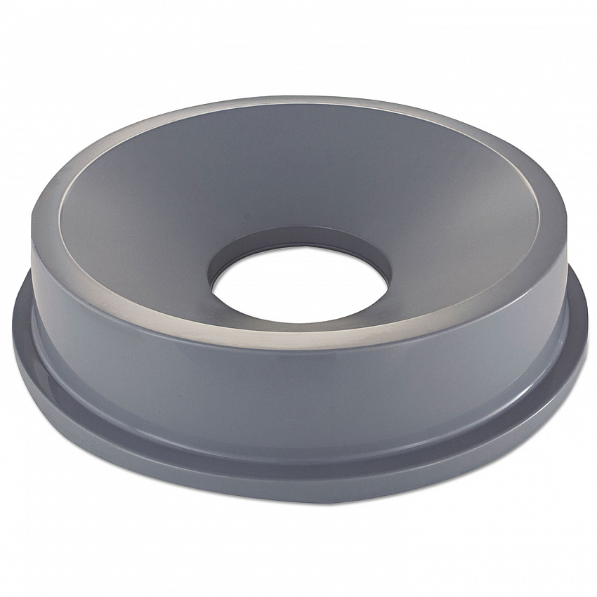 Round BRUTE Funnel Top Receptacle, For 32-Gallon Containers, 22.38" Diameter x 5h, Gray (3543GRA)