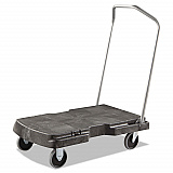 Triple Trolley Platform Truck with Angled-Loop Handle, 500 lb Capacity, 20.5 x 32.5 x 35, Black (4401BLA)