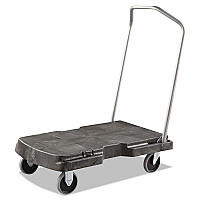 Triple Trolley Platform Truck with Angled-Loop Handle, 500 lb Capacity, 20.5 x 32.5 x 35, Black (4401BLA)