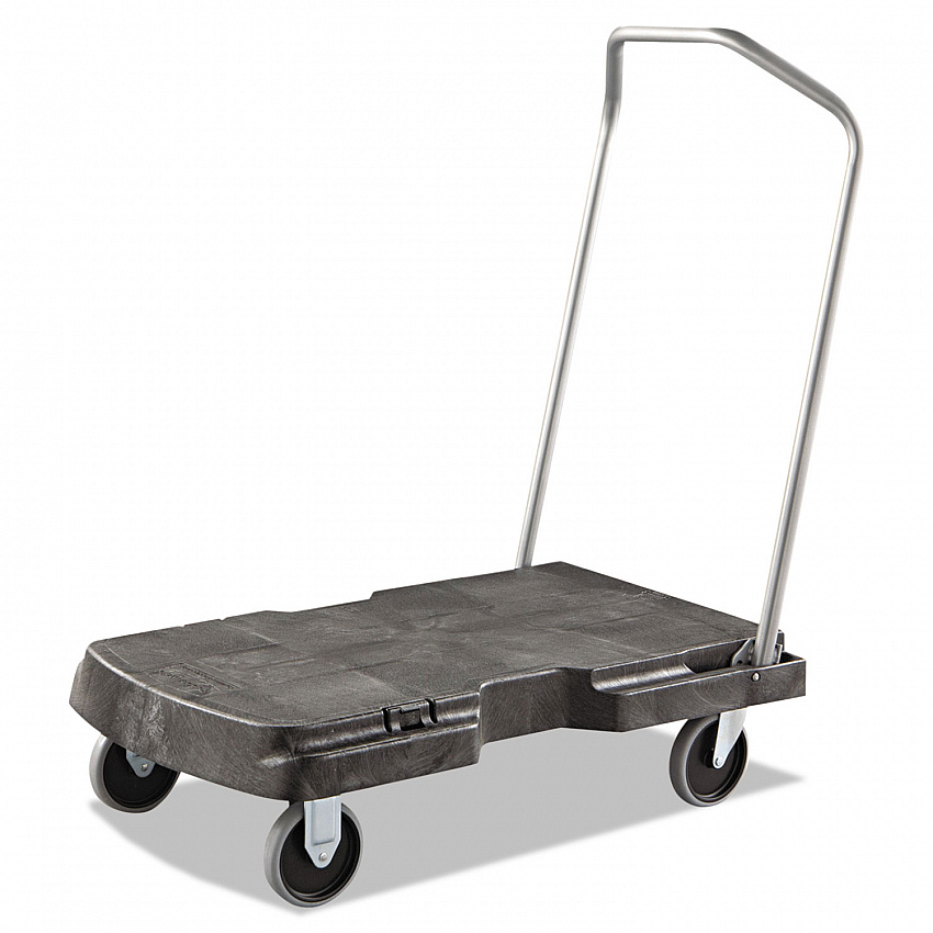 Triple Trolley Platform Truck with Angled-Loop Handle, 500 lb Capacity, 20.5 x 32.5 x 35, Black (4401BLA)