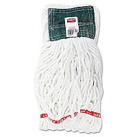 Web Foot Shrinkless Looped-End Wet Mop Head with 5" Headband, Cotton/Synthetic, Medium, White, 6/Carton (A25206WHICT)