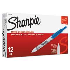 Sharpie Retractable Permanent Marker, Extra-Fine Needle Tip, Blue (1735792)