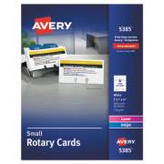 Avery Small Rotary Cards, Laser/Inkjet, 2.17 x 4, White, 8 Cards/Sheet, 400 Cards/Box (5385)