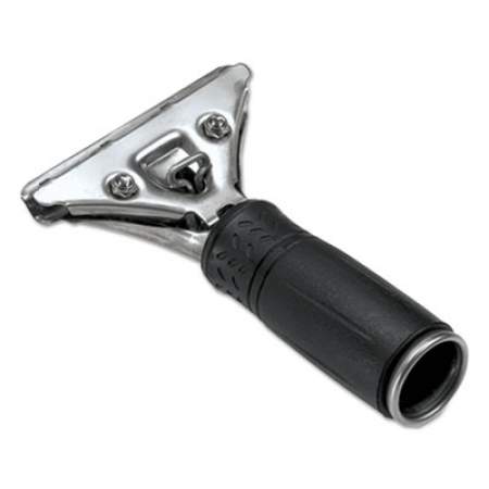 Unger Pro Stainless Steel Squeegee Handle, Rubber Grip, Black/Steel, Screw Clamp (PR00)