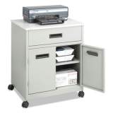 Safco Steel Machine Stand w/Pullout Drawer, 25w x 20d x 29.75h, Gray (1870GR)