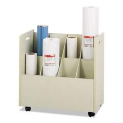 Safco Laminate Mobile Roll Files, 8 Compartments, 30.13w x 15.75d x 29.25h, Putty (3045)