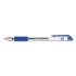 Universal Comfort Grip Gel Pen, Stick, Medium 0.7 mm, Blue Ink, Clear Barrel, Dozen (39511)
