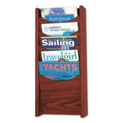 Safco Solid Wood Wall-Mount Literature Display Rack, 11.25w x 3.75d x 23.75h, Mahogany (4330MH)