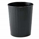 Round Wastebaskets, 23.5 qt, Steel, Black (9604BL)