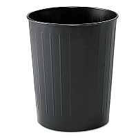 Round Wastebaskets, 23.5 qt, Steel, Black (9604BL)